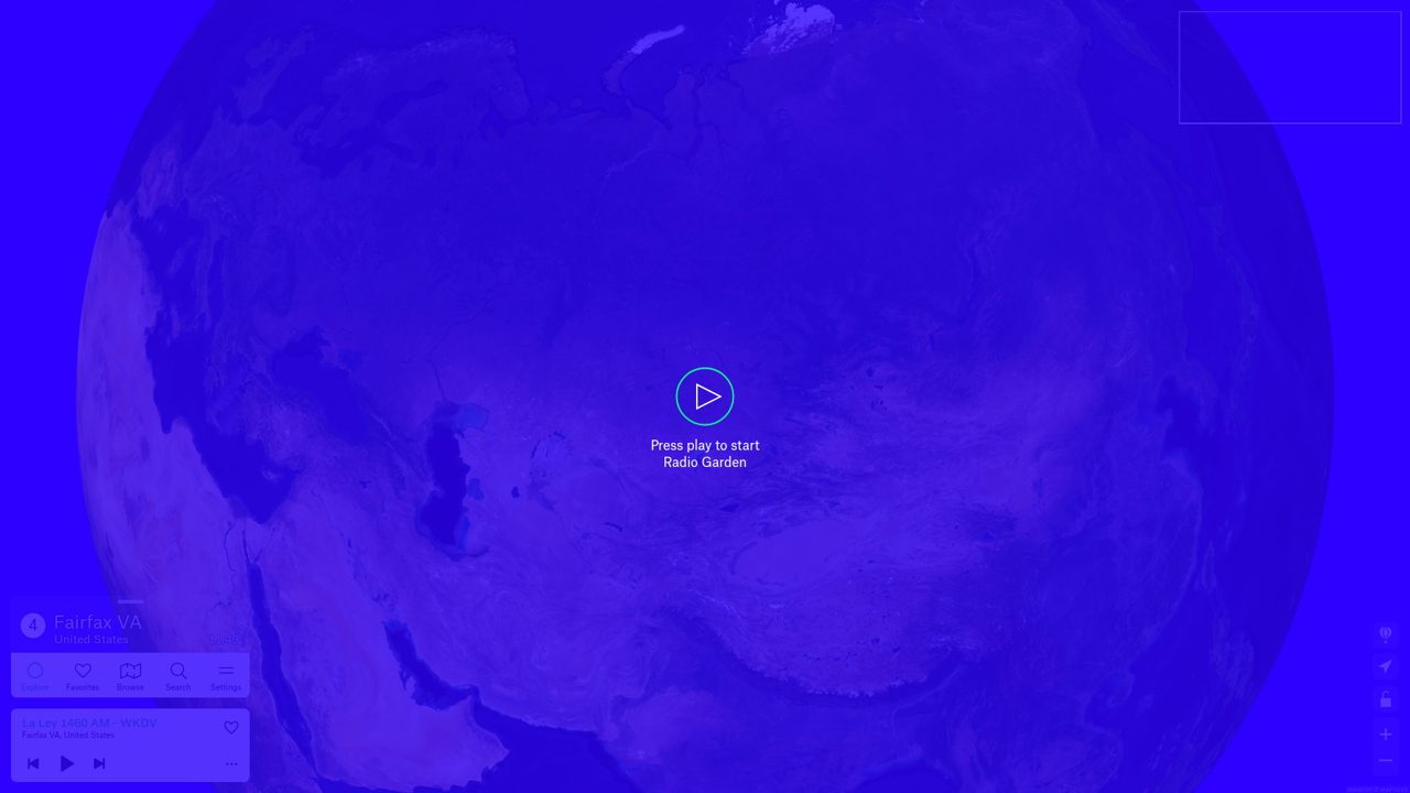 Screenshot of Radio Garden